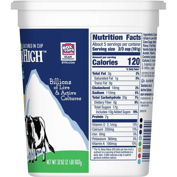 Mountain High Yoghurt Yoghurt, Low Fat, Vanilla