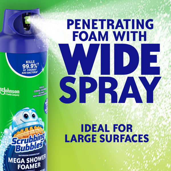 Scrubbing Bubbles® Mega Shower Foamer Bathroom Disinfectant Aerosol, Rainshower®