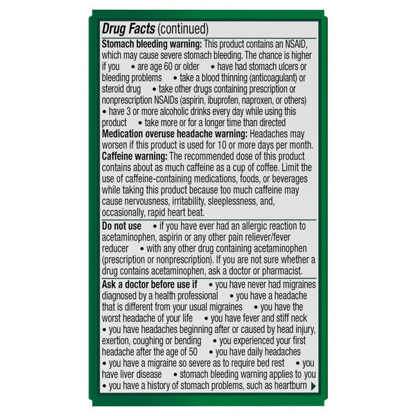 Excedrin Migraine Pain Relief Caplets