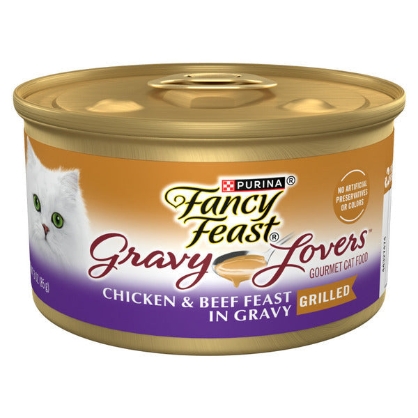 Purina Fancy Feast Gravy Lovers Chicken and Beef Feast Gourmet Cat Food in Wet Cat Food Gravy DestGlow