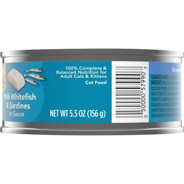 Purina Friskies Wet Cat Food, Shreds With Whitefish & Sardines in Sauce
