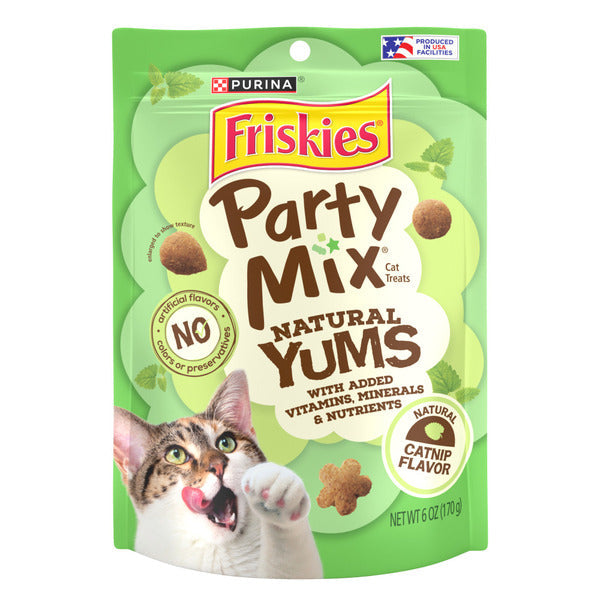 Purina Friskies Made in USA Facilities, Natural Cat Treats, Party Mix Natural Yums Catnip Flavor DestGlow
