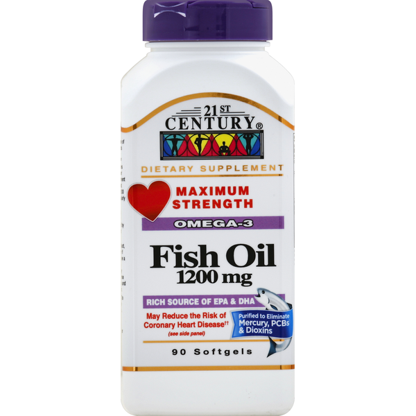21ST Century Fish Oil, 1200 mg, Maximum Strength, Softgels
