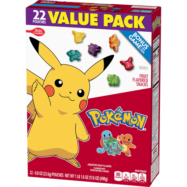 Betty Crocker Pokemon Gluten Free Fruit Flavored Snacks