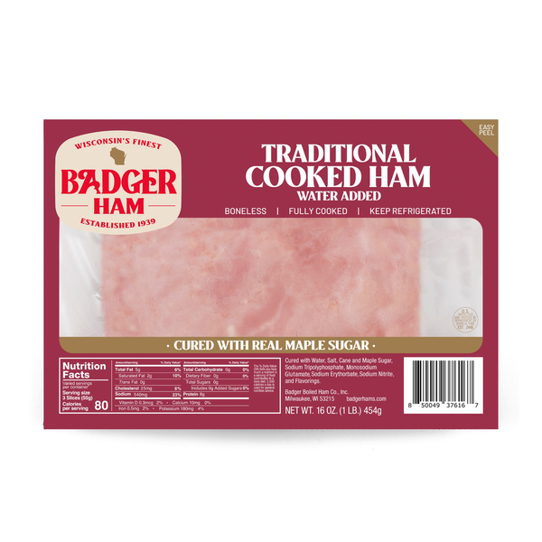 Badger Ham Traditional Cooked Ham - Sliced