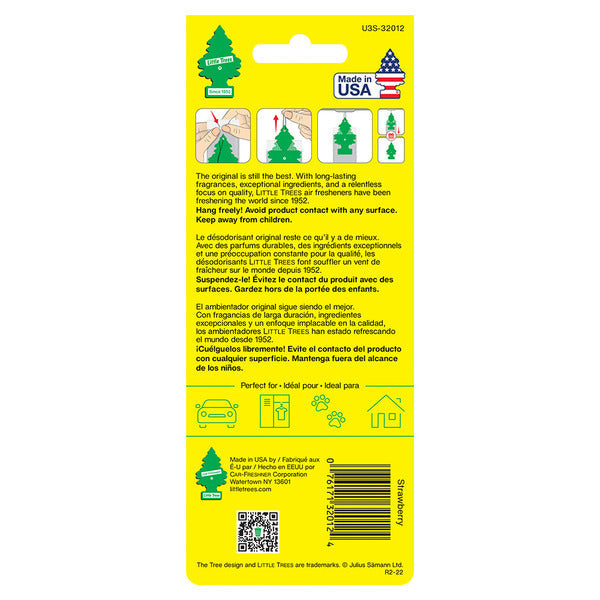 Little Trees Car Air Freshener, Hanging Tree, Strawberry