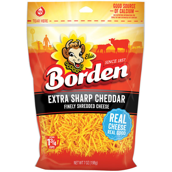 Borden Finely Shredded Cheese - Extra Sharp Cheddar