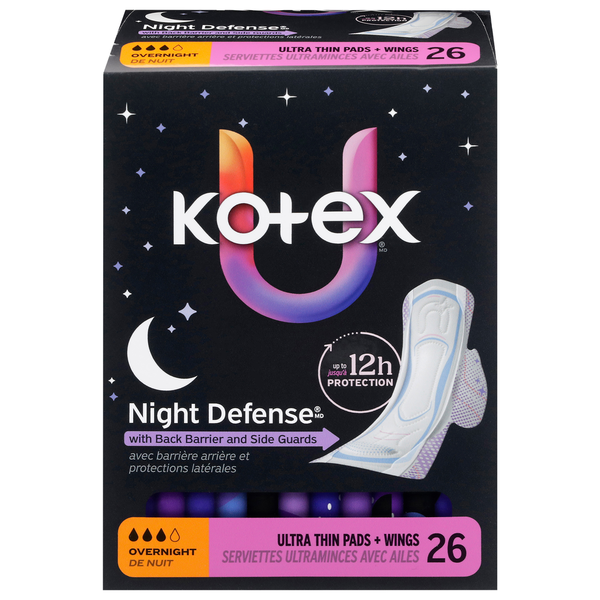 U by Kotex Ultra Thin Overnight Pads + Wings
