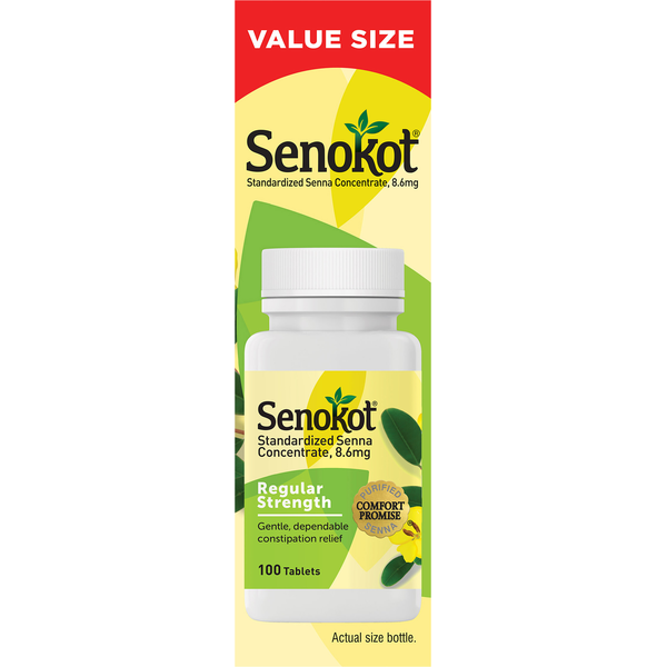Senokot Tablets Regular Strength 8.6 mg Laxative Value Size