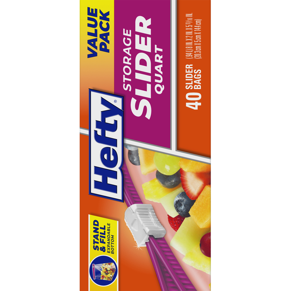 Hefty Quart Storage Slider Bags Value Pack