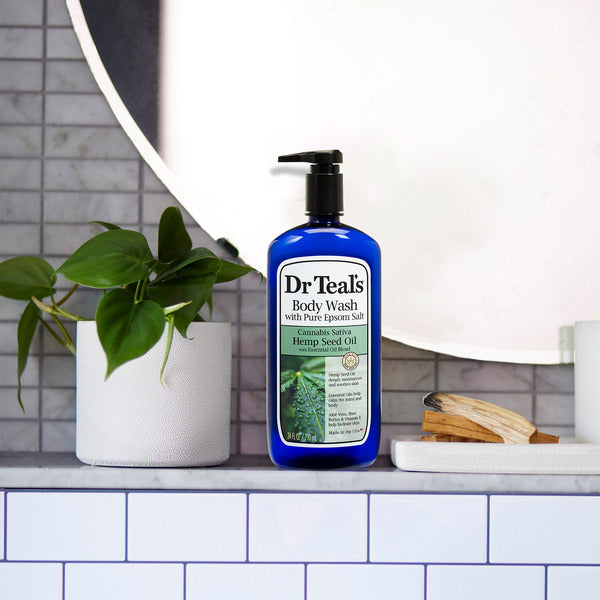 Dr Teal’s Body Wash with Pure Epsom Salt, Cannabis Sativa Hemp Seed Oil