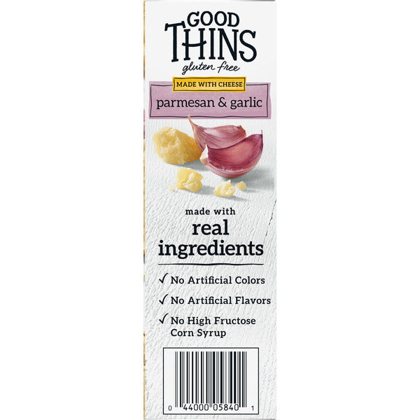 GOOD THINS Parmesan & Garlic Rice & Cheese Snacks Gluten Free Crackers, Snack Crackers