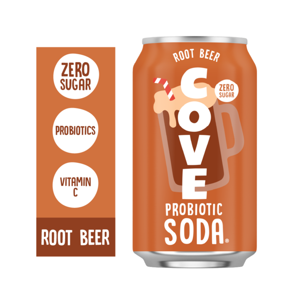 Cove Zero Sugar Probiotic Soda, Root Beer