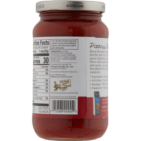 DeLallo Pizza Sauce, Pizzeria Style DestGlow