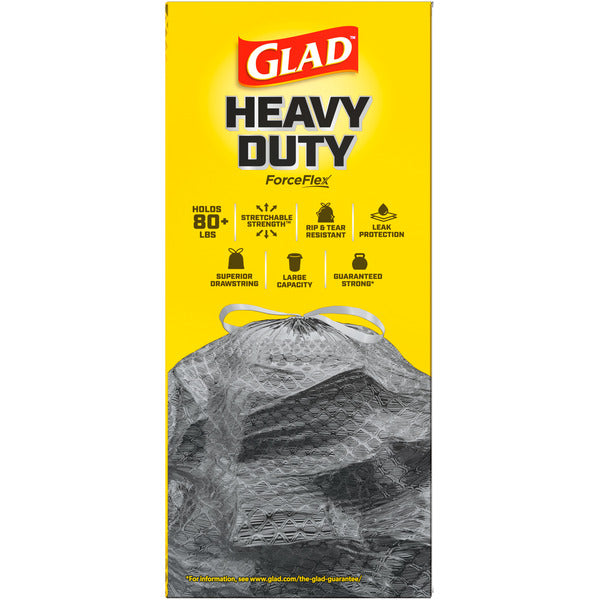 Glad ForceFlex Heavy Duty Large Drawstring Trash Bags, Hold 80+ Pounds, 30 Gallon