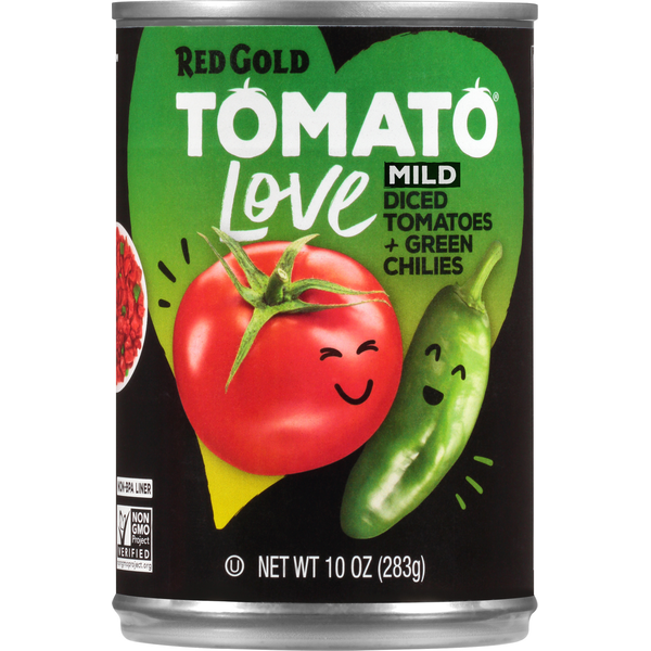 Red Gold Mild Diced Tomatoes + Green Chilies