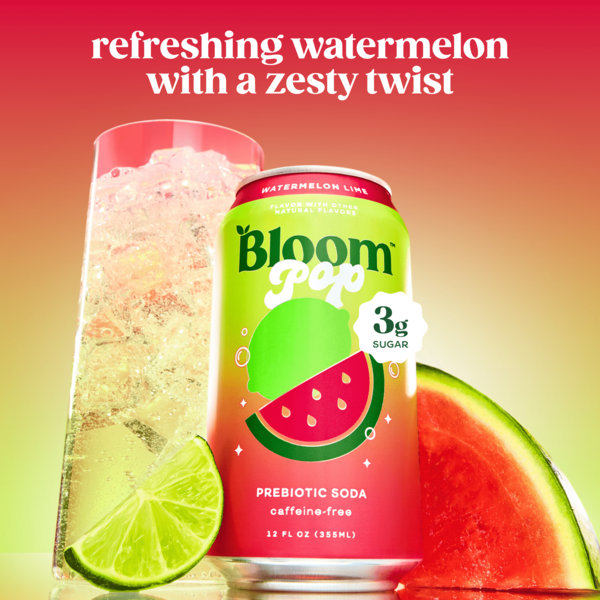 Bloom Pop Watermelon Lime Prebiotic Soda