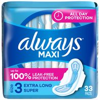 Always Extra Long Super Absorbency Unscented Maxi ...
️