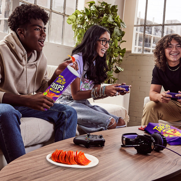 Takis Fuego Crisps 5.5 oz Sharing Size Can, Hot Chili Pepper & Lime Flavored Extreme Spicy Potato Crisps