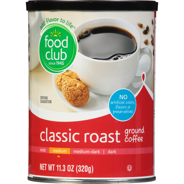 Food Club Coffee, Ground, Medium, Classic Roast