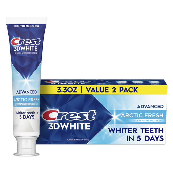 Crest 3DWhite Advanced Toothpaste, Arctic Fresh, 3.3 oz, 2 Pack