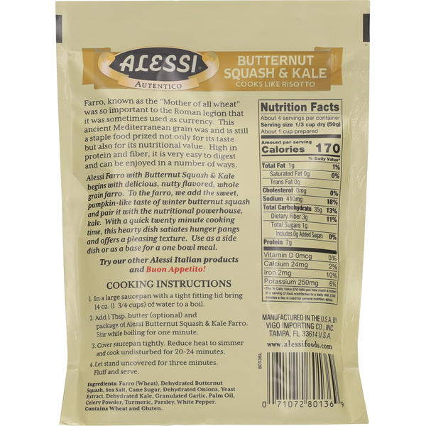 Alessi Premium Butternut Squash & Kale Farro