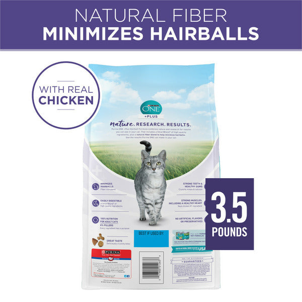 Purina ONE Natural Cat Food for Hairball Control, +PLUS Hairball Formula DestGlow