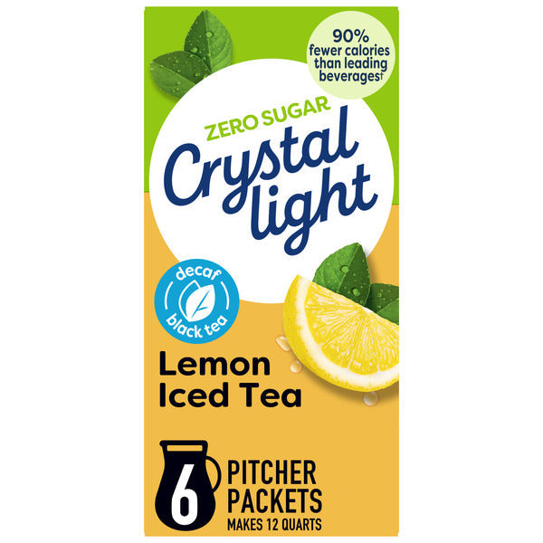 Crystal Light Decaf Lemon Iced Tea Naturally Flavored Powdered Drink Mix