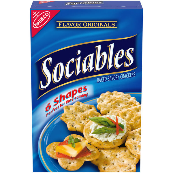 SOCIABLES Sociables Baked Savory Crackers Party Snacks
