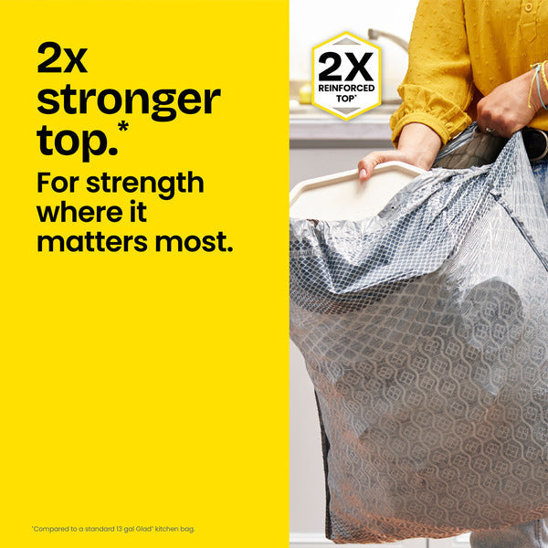 Glad ForceFlex MaxStrength Tall Kitchen Trash Bags, 13 Gallon, Fresh Clean Scent