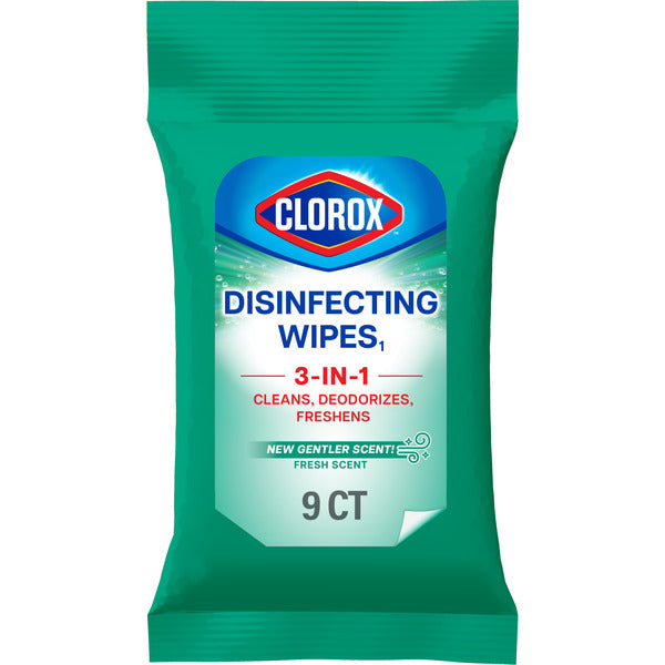 Clorox Disinfecting Wipes On The Go, Bleach Free Travel Wipes, Fresh Scent