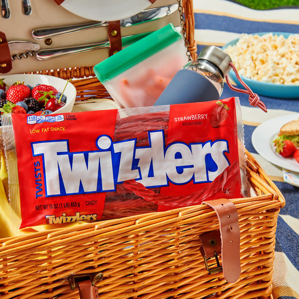 TWIZZLERS Twists Strawberry Flavored Licorice Style, Chewy Candy Bag, 16 oz