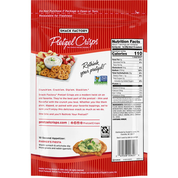 Snack Factory Everything Pretzel Crisps