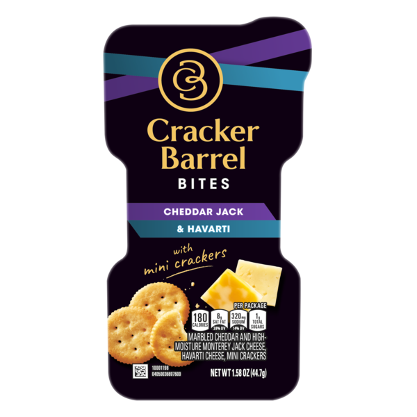 Cracker Barrel Bites Cheddar Jack, Havarti with Mini Crackers oz. Tray