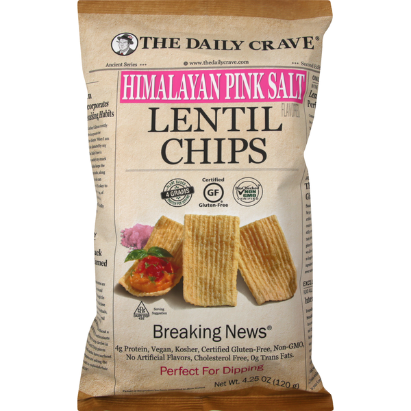 The Daily Crave Lentil Chips, Himalayan Pink Salt