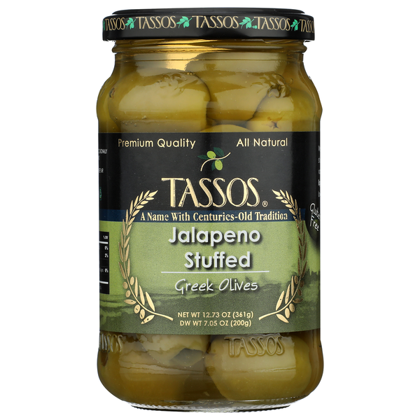 Tassos Green Olives Stuffed W/ Jalapeno