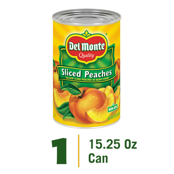 Del Monte Yellow Cling Sliced Peaches in Heavy Syrup, Canned Fruit