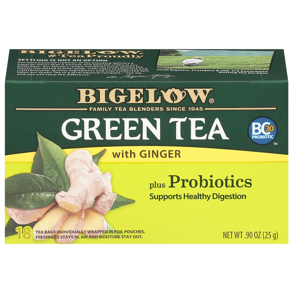 Bigelow Green Tea with Ginger plus Probiotics