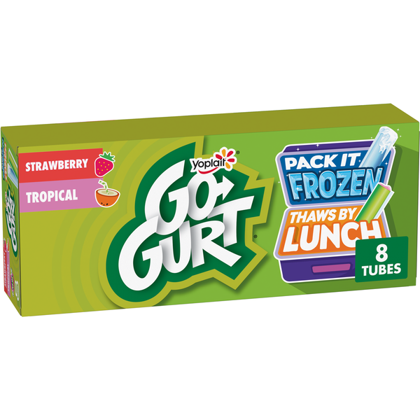 Go-Gurt Gluten Free Strawberry and Tropical Kids Yogurt Tubes