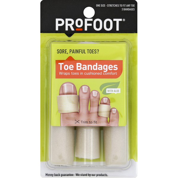 ProFoot Toe Bandages, with Aloe, One Size