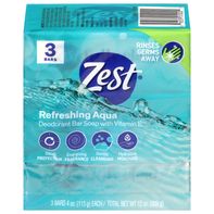 Zest Refreshing Aqua Deodorant Bar Soap with Vitam...
️