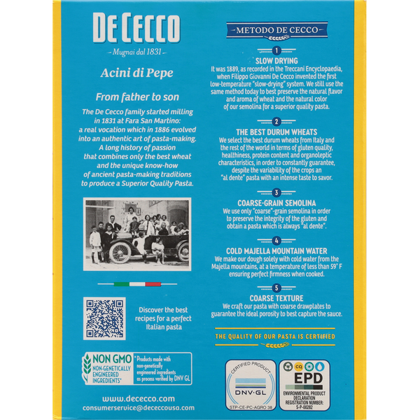 De Cecco Acini di Pepe, No. 78, Slow Dried