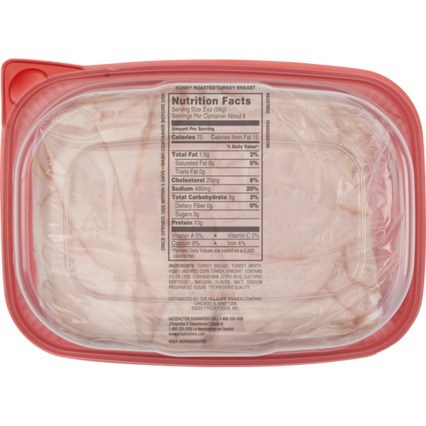 Hillshire Farm Ultra Thin Sliced Honey Roasted Turkey Breast Sandwich Meat, 22 oz