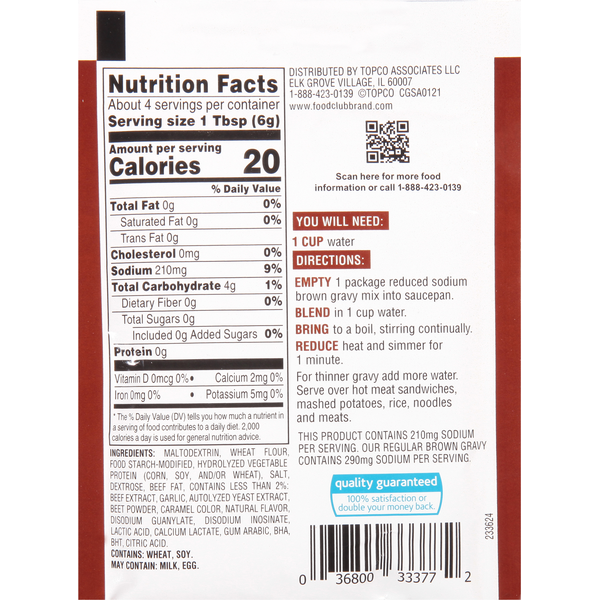 Food Club Gravy Mix, Brown