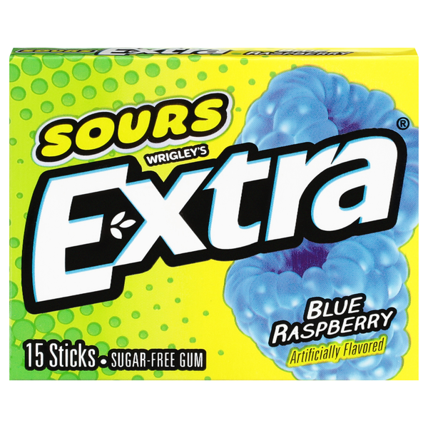 Extra Sugar-Free Sours Blue Raspberry Gum