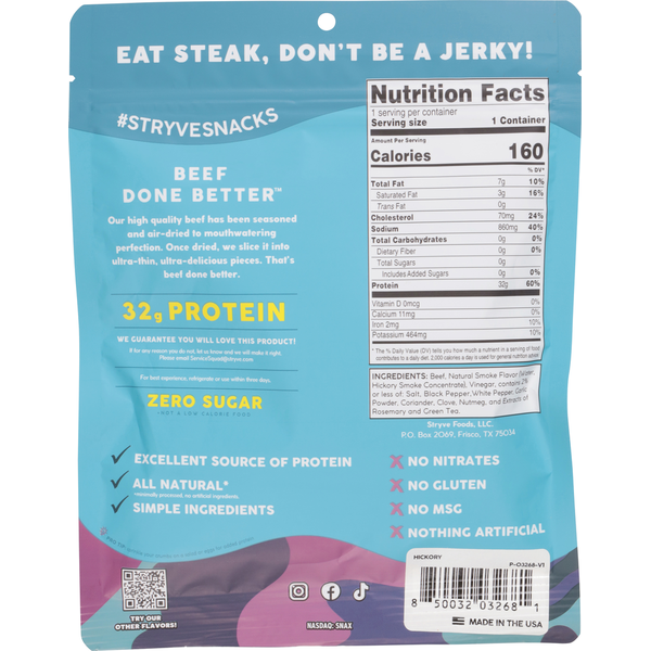 Stryve Air-Dried Beef Thinly Hickory Seasoned Sliced Steak