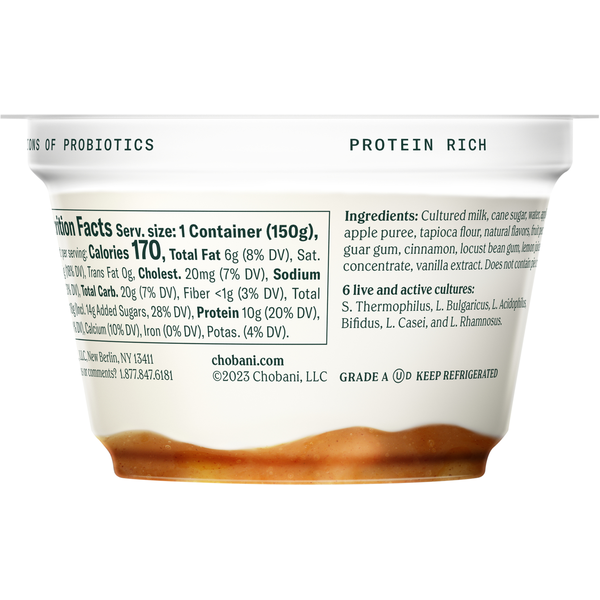 Chobani Yogurt, Greek, Apple Pie a La Mode