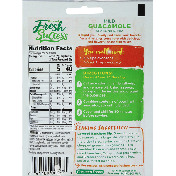 Concord Foods Mild Guacamole Seasoning Mix