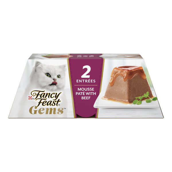 Fancy Feast Gems Pate Cat Food Mousse With Beef and a Halo of Savory Gravy Cat Food