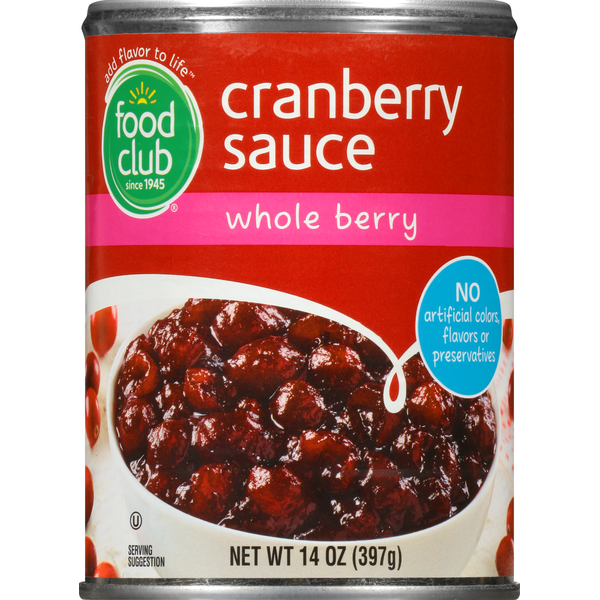 Food Club Cranberry Sauce, Whole Berry